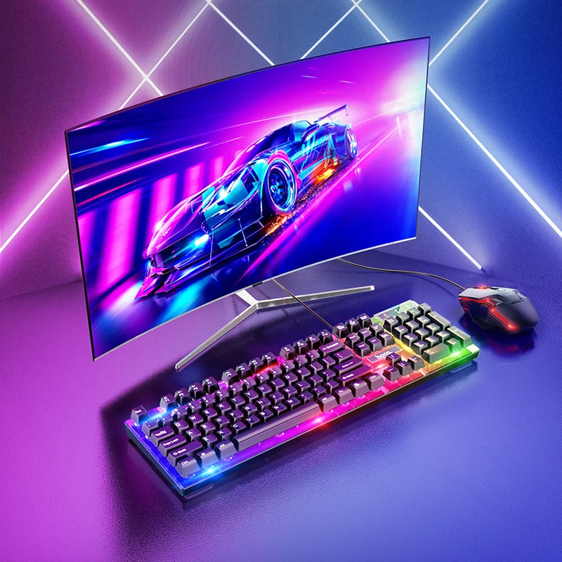 Ensemble clavier et souris de jeu lumineux GM18 (version russe)