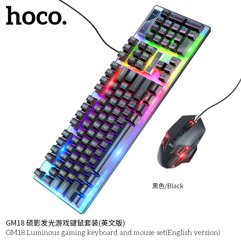 Ensemble clavier et souris de jeu lumineux GM18 (version russe)