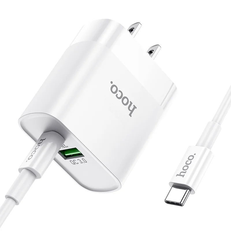 Chargeur C80 Rapido PD20W+QC3.0 (Type-C vers Type-C) (US)
